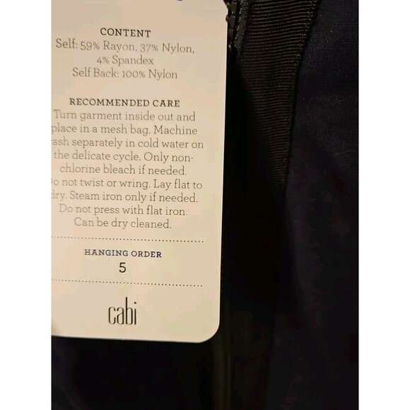 Cabi Chance Jacket Navy Pleated Back Asymmetrical Moto Zip Jacket NWT SZ SMALL - Picture 2 of 10